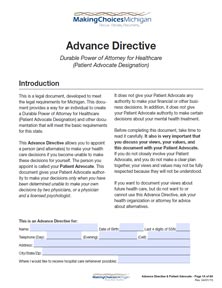 michigan hospice Advance Directives Patient Guide